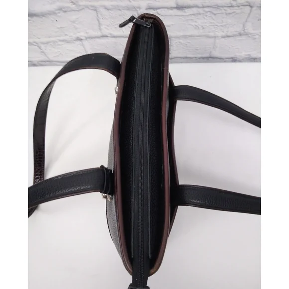 Vintage Brighton Leather Shoulder Bag Black Brown - Picture 3 of 12